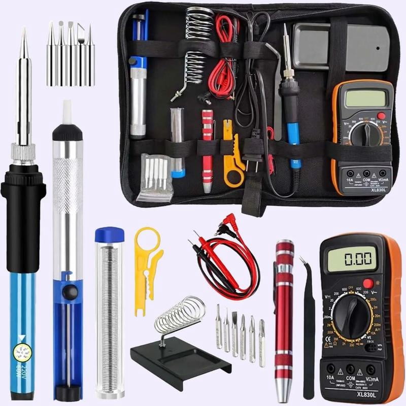 Electric Soldering Iron Kit 110V 60W – Adjustable Temperature, Digital ...