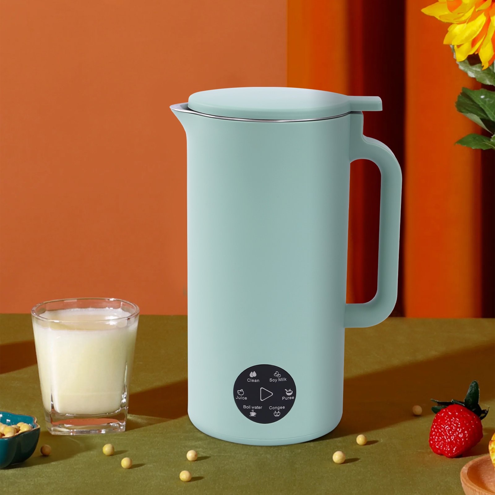 Electric Soymilk Nut Milk Maker, 11.8oz/350ml Stainless Steel Soybean