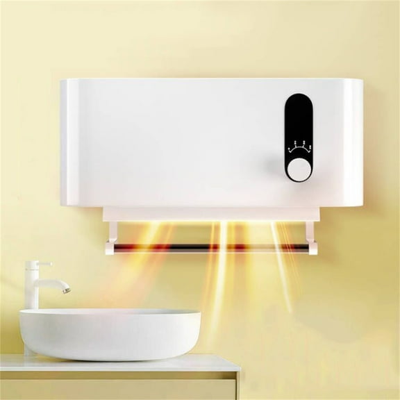 Electric Space Heater for Indoor Use, 1500W Ceramic Fast Heating Plug-in Wall Heater, Floor or Wall Mounted Room Heaters Fan with Remote & Towel Rack for Bathroom Bedroom Office, Pet Dryer