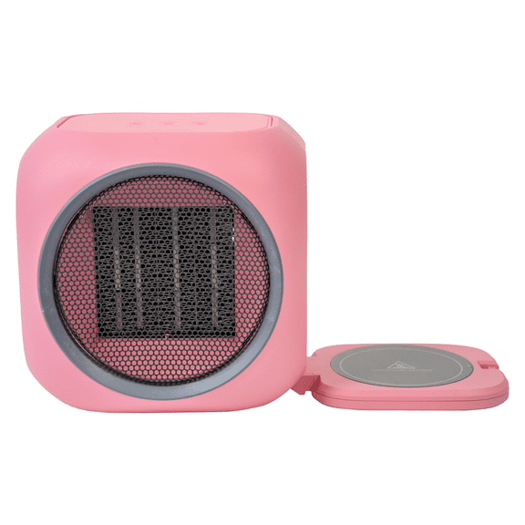 Electric Space Heater & Mug Warmer, Quick Warm, Quiet Work, Ideal for Using in Personal Table, Bedroom, Office, Winter season, pink