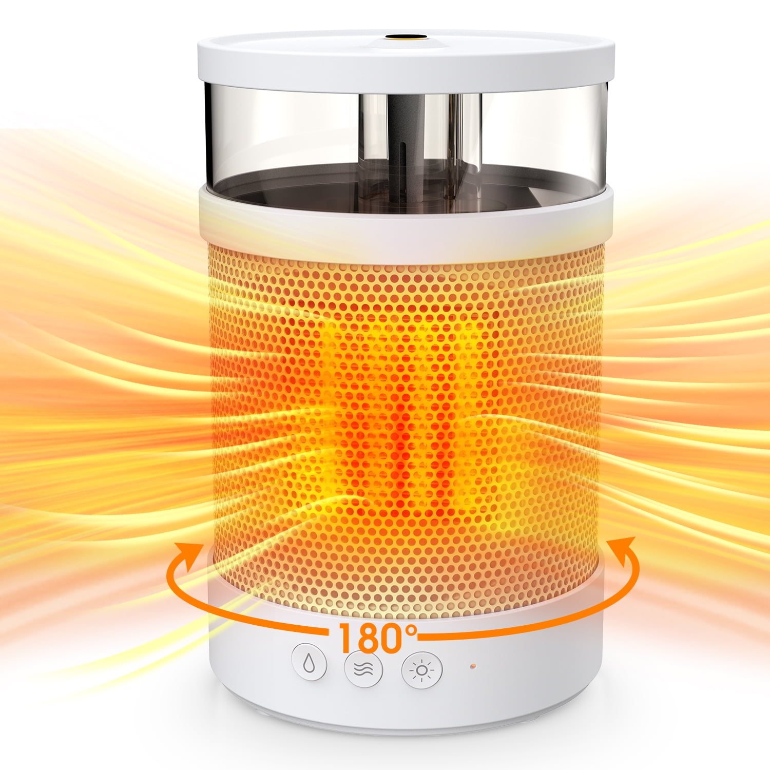 Electric Space Heater, Portable 800W Adjustable PTC Fast Heating Ceramic  Heater Built-in Timer and Oscillation, 3-in-1 Heater with Humidifier and  Night Light for Bedroom Desk Office Use, White - Walmart.com
