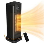 Electric Space Heater, Portable Electric Heater for Bedroom,1500W PTC Electric Heater with Thermostat, Fast Safety Heat Office/Bedroom/Bathroom (Warm Black)