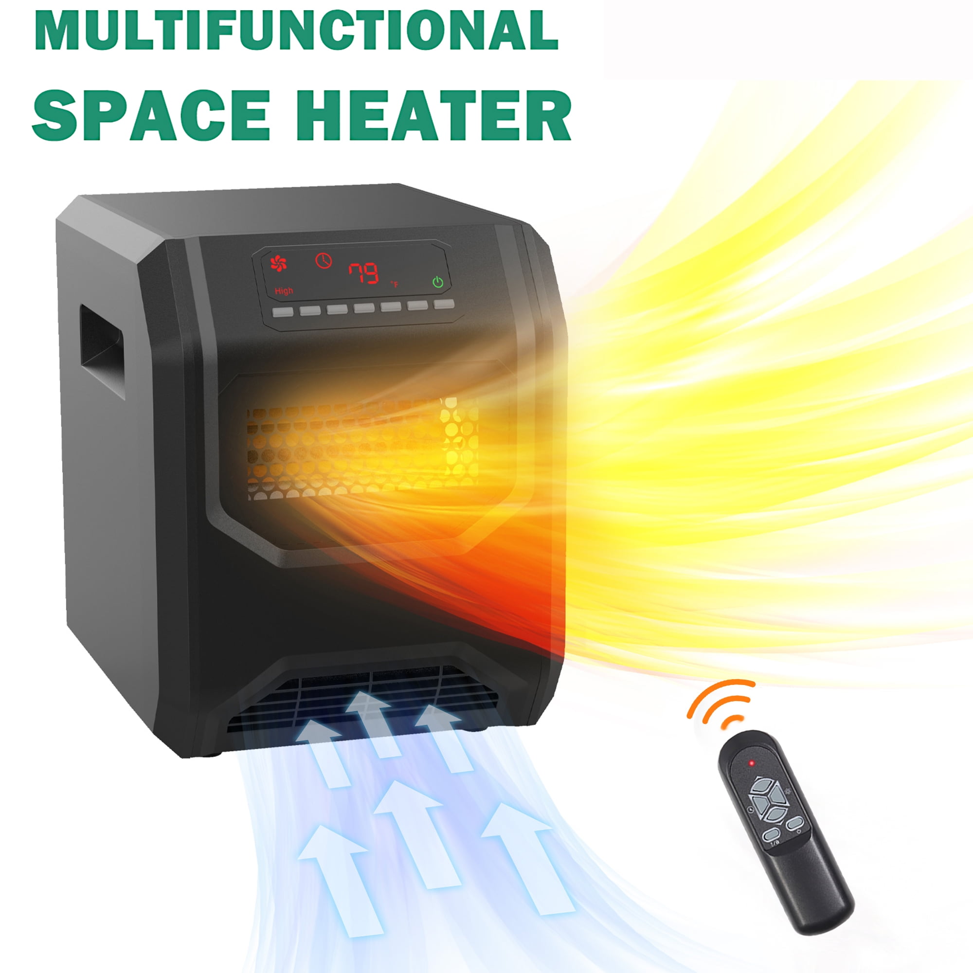 Electric Space Heater, Seizeen 1500W Portable Heater W/3 Heat Settings