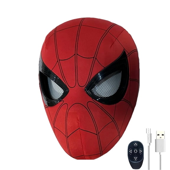 Electric Spider Hero Mask Ring Remote Control Winking Eyes USB Rechargeable Helmet Color Box Packaging Cosplay Stage Performance Prop