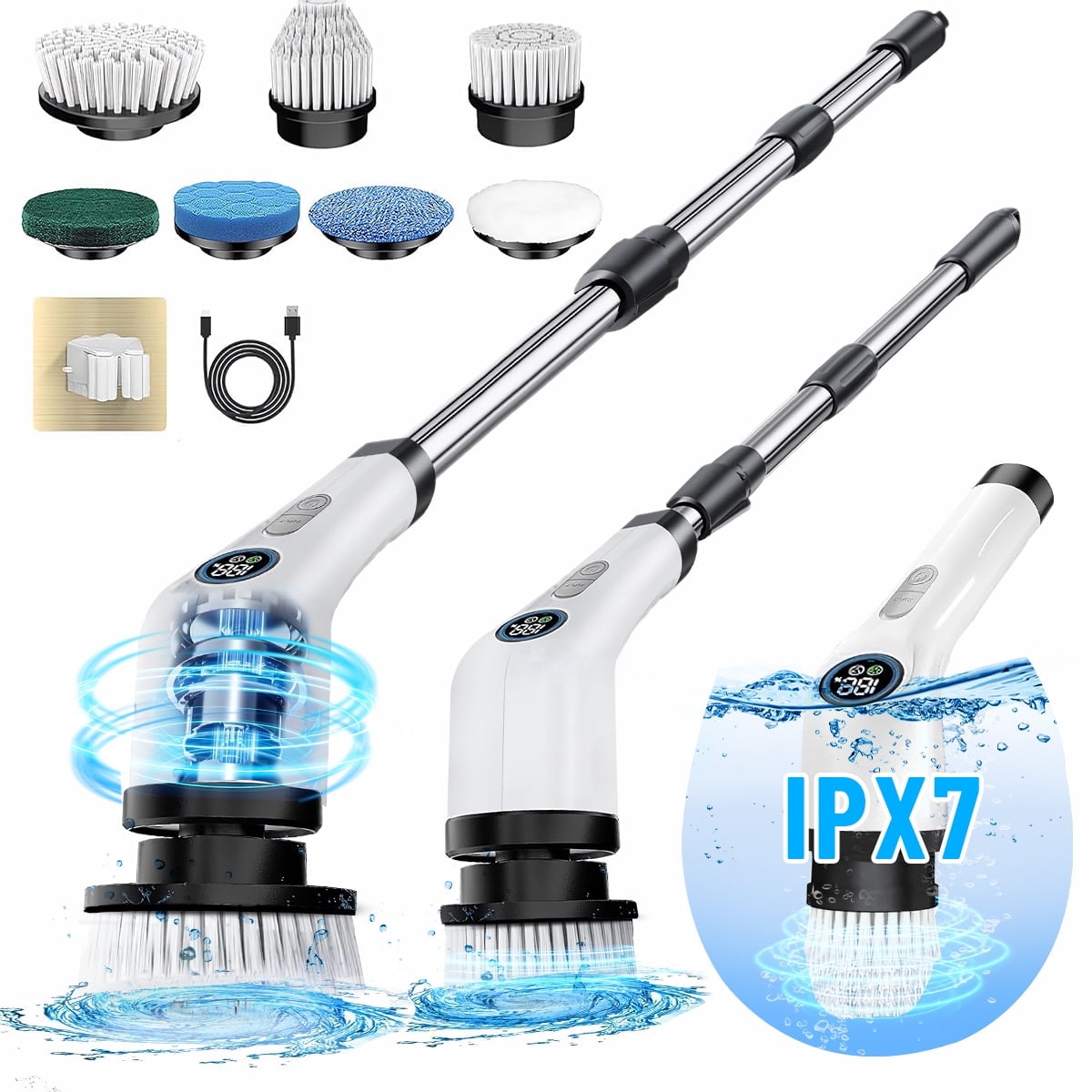 OAENAU Electric Spin Scrubber with Adjustable Exte