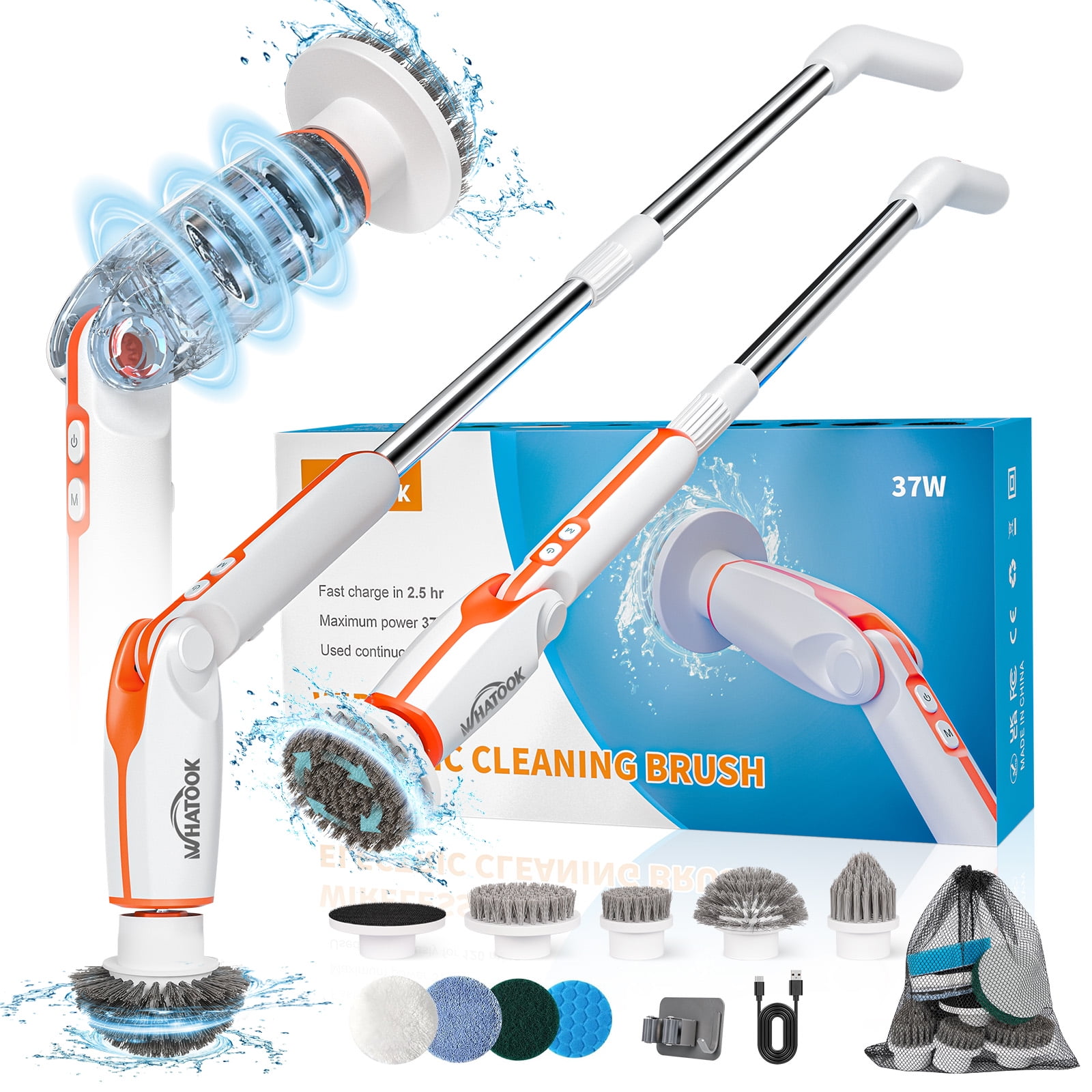 Electric Spin Scrubber, 2024 Upgraded Electric Scrubber for Cleaning