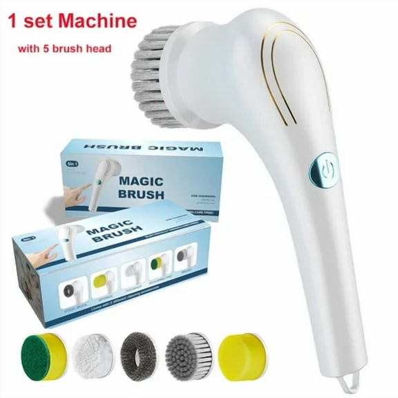 Electric Spin Scrubber 360 Cordless Scrubber Cleaning Brush With 5 Brush Heads