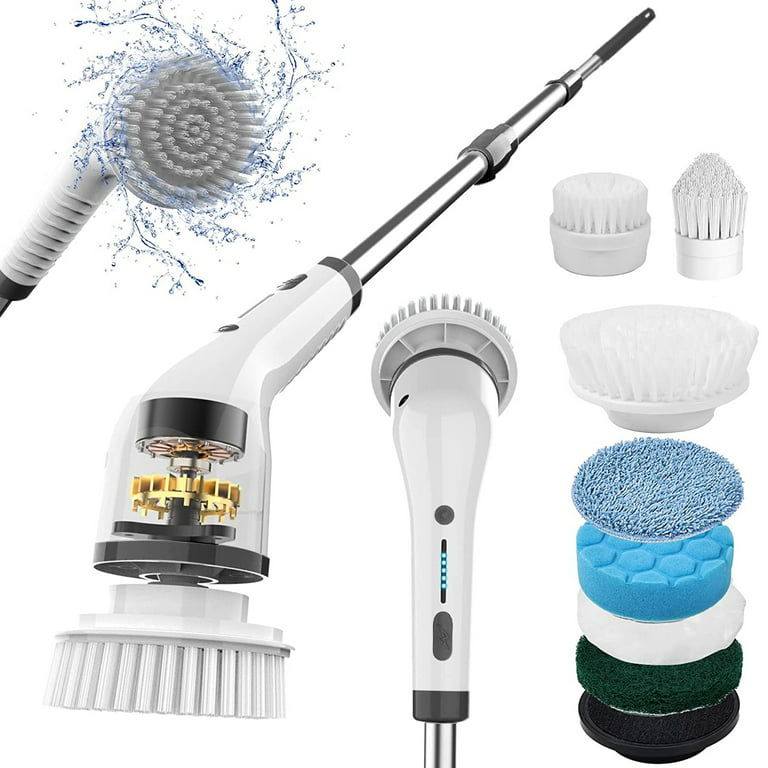 Rechargeable Electric Power Spin Scrubber with 7 Replaceable Brush