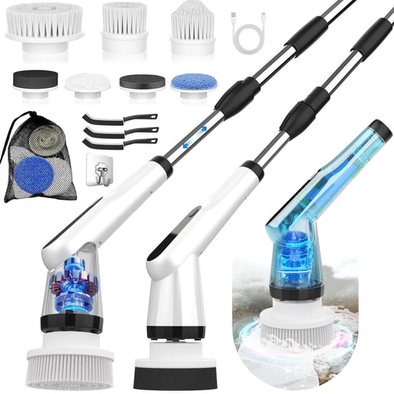 Electric Spin Scrubber for Bathroom & Kitchen, High-Frequency Vibration - Easily Removes Stubborn Stains, Mold & Grease, Multi-Purpose Tool for Tile, Sink, Oven & Furniture Surfaces