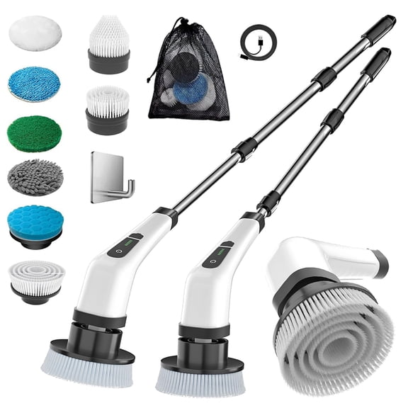 Electric Spin Scrubber for Bathroom & Kitchen, High-Frequency Vibration - Easily Removes Stubborn Stains, Mold & Grease, Multi-Purpose Tool for Tile, Sink, Oven & Furniture Surfaces