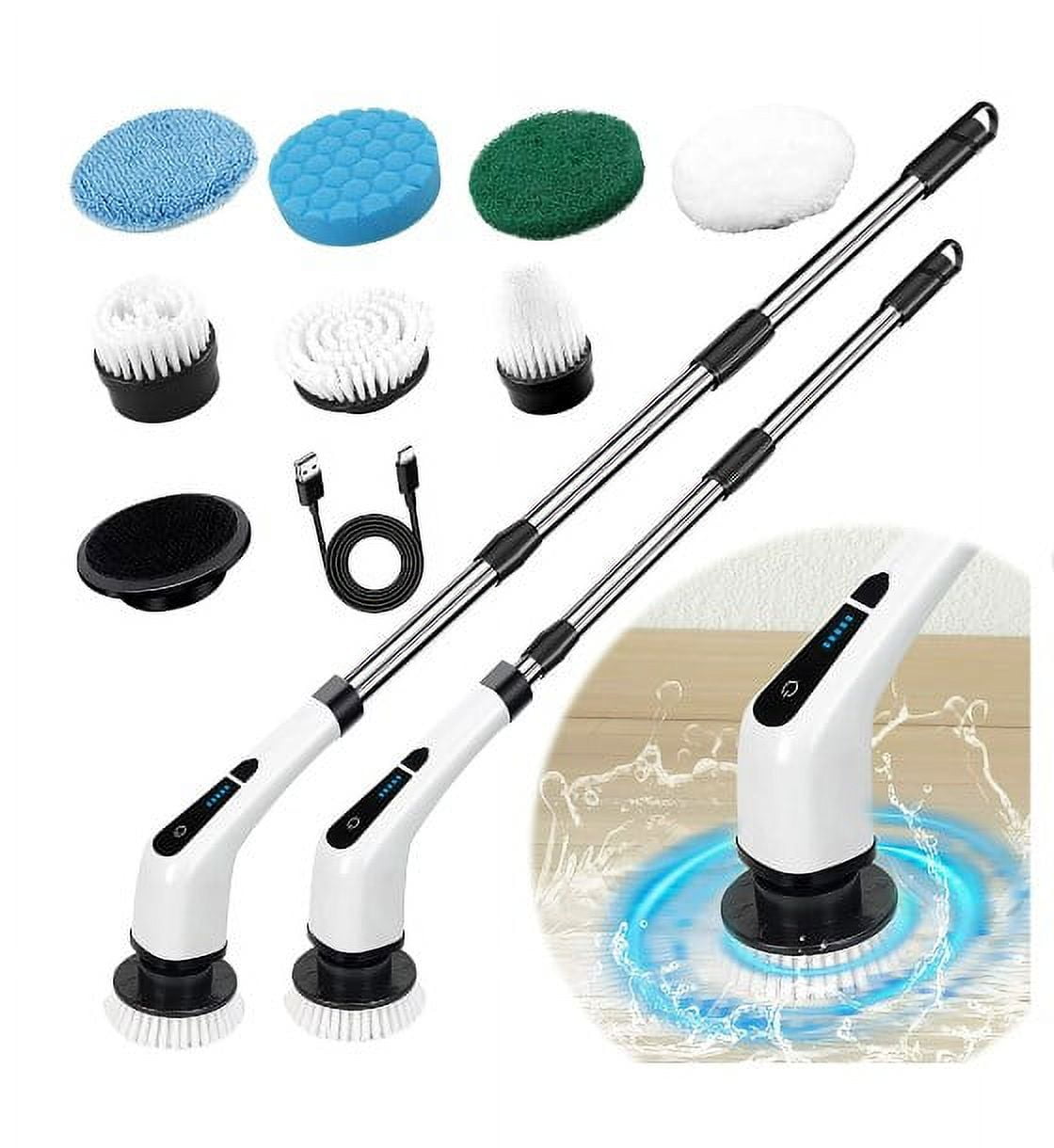 Electric Spin Scrubber, Cordless Bath Tub Power Scrubber 8in1, Deep Cleaning, Shower Cleaning Brush Household Tools for Bathroom & Tile Floor, Size