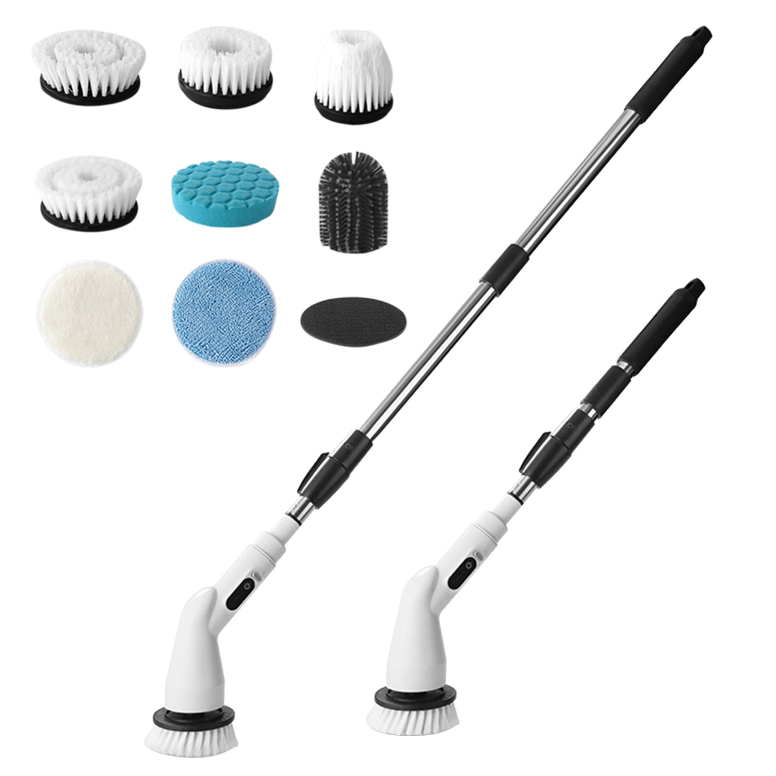 Electric Spin Scrubber, Cordless Bathroom Scrubber, Telescopic Scrub Cleaner for Kitchen and Car, Handheld Auto Shower Cleaning Brush with Replaceable Brush Heads