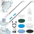 thumbnail image 1 of Cordless Electric Spin Scrubber, 2-Speed with 7 Brush Heads & 51.2" Extension Handle, Grey – Power Scrubber for Bathroom, Kitchen, Tub, Tile, Floor Cleaning, 1 of 7