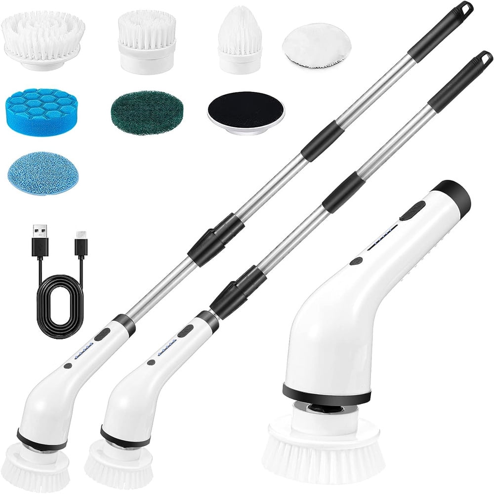 Electric Spin Scrubber, Cordless Cleaning Brush with 7 Replaceable