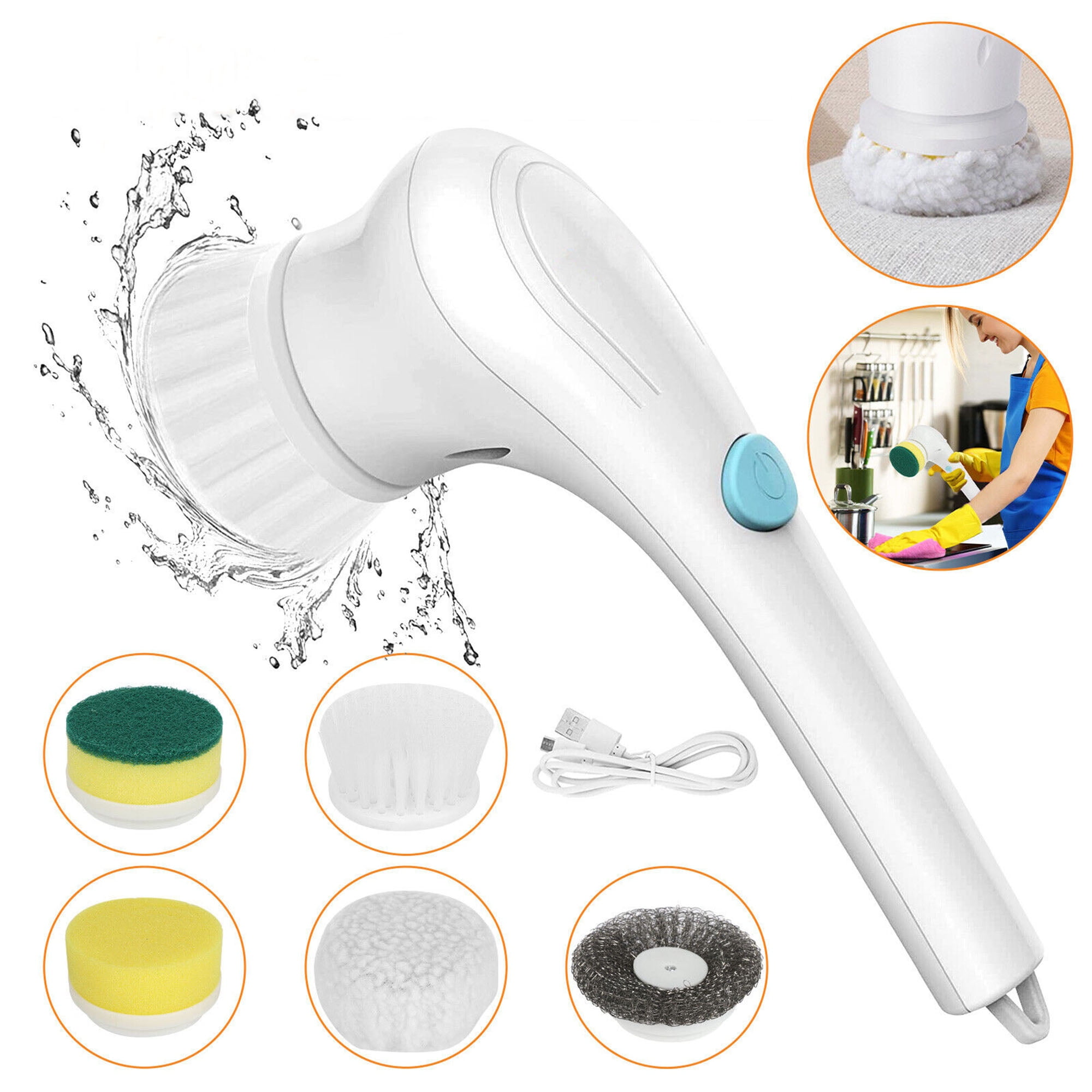 Electric Spin Scrubber Cordless Electric Cleaning Brush for Bathroom ...