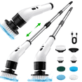 thumbnail image 1 of Electric Spin Scrubber Cordless - Power Scrubber for Shower Cleaning, Bathroom Scrub Brush with 7 Replaceable Brush Heads & Extendable Handle, 2-Speed Electric Cleaner, 1 of 7