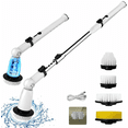 thumbnail image 1 of Electric Spin Scrubber, Cordless Power Shower Cleaner with Extendable Handle, Dual Speed & USB-C Quick Charge, 4 Replaceable Brush Heads Cleaning Brush for Bathtub, Tile, Grout, Floor, Sink, 1 of 8