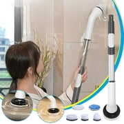 Electric Spin Scrubber, Cordless Shower Cleaning Scrubber Power Rotating Scrub Brush with Adjustable Long Handle for Bath Tub, Tile Grout, Sink, Car