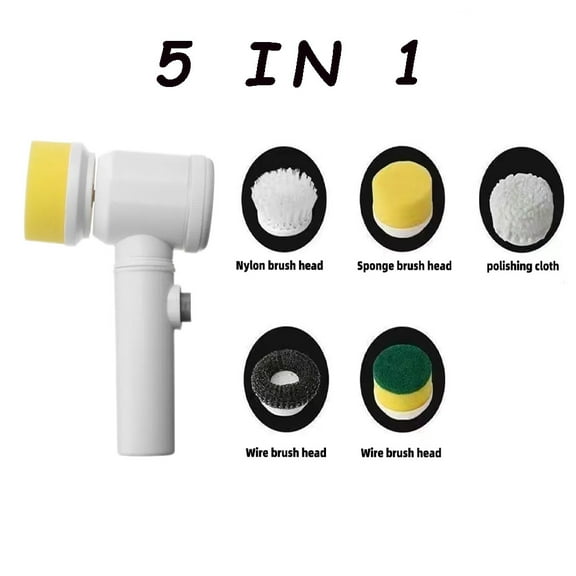 Electric Spin Scrubber Cordless Tub,Shower Tile Scrubber,Floor Scrubber for Cleaning with 5 Replaceable Heads for Bathroom Floor Window Kitchen