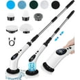thumbnail image 1 of Electric Spin Scrubber, Cordless Voice Guidance Shower Scrubber with 9 Replaceable Heads, 3 Speeds LED Display Shower Cleaner Brush, Bathroom Scrubber with Adjustable & Detachable Long Handle, 1 of 7