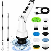 Electric Spin Scrubber, Cordless Cleaning Brush for Bathroom,Home, Extendable to 55”, Rechargeable Spin Brush with Adjustable Brush Head & 10 Attachments