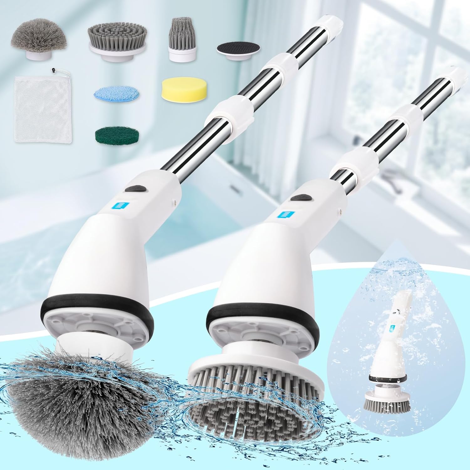 Electric Spin Scrubber, FullBody Waterproof Cordless Cleaner Brush