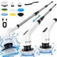 thumbnail image 1 of Electric Spin Scrubber, Cordless Power Shower Scrubber with Extendable Handle, 9 Brush Heads, 2 Speeds, 90Min Runtime, Bathroom Cleaning Brush for Tub Tile Floor Glass Car, 1 of 7