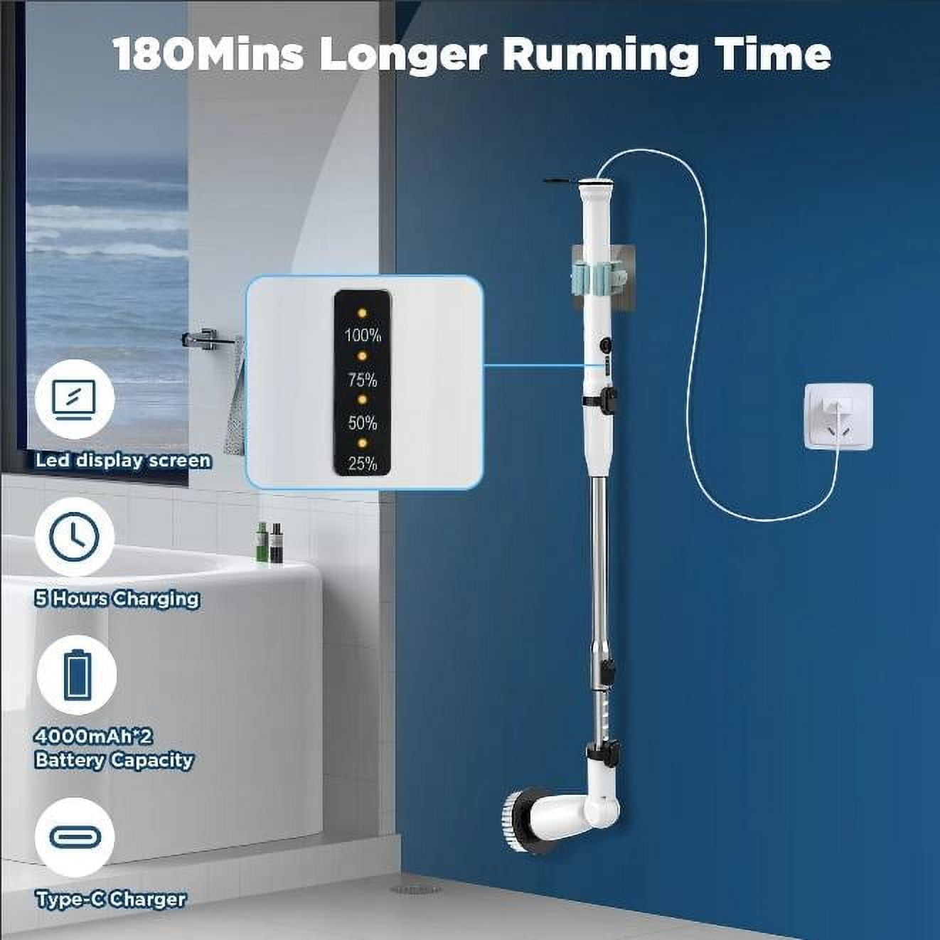 Aazon.co: WKY-Electric Spin Scrubber - Upgraded 10-in-1 IPX7