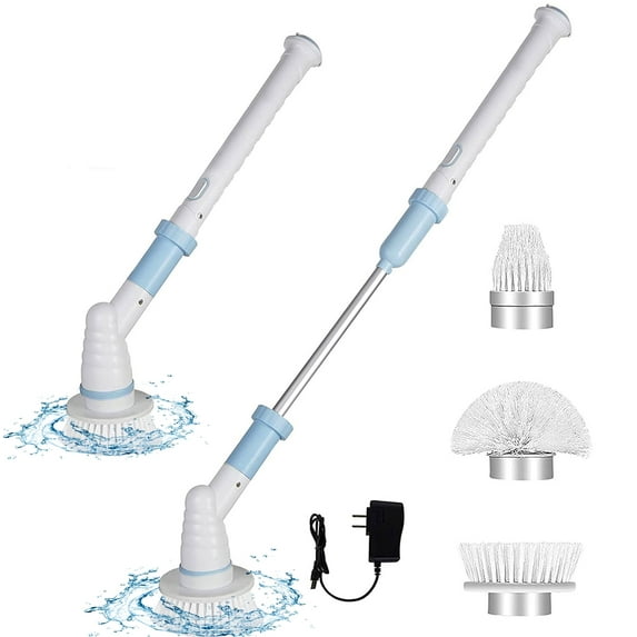 Electric Spin Scrubber with Hard Bristle Crevice Cleaning Brush-Powerful Bathroom Accessories-Spin Mop Set for Kitchen and Bathroom-Cleaning Supplies(43 in)