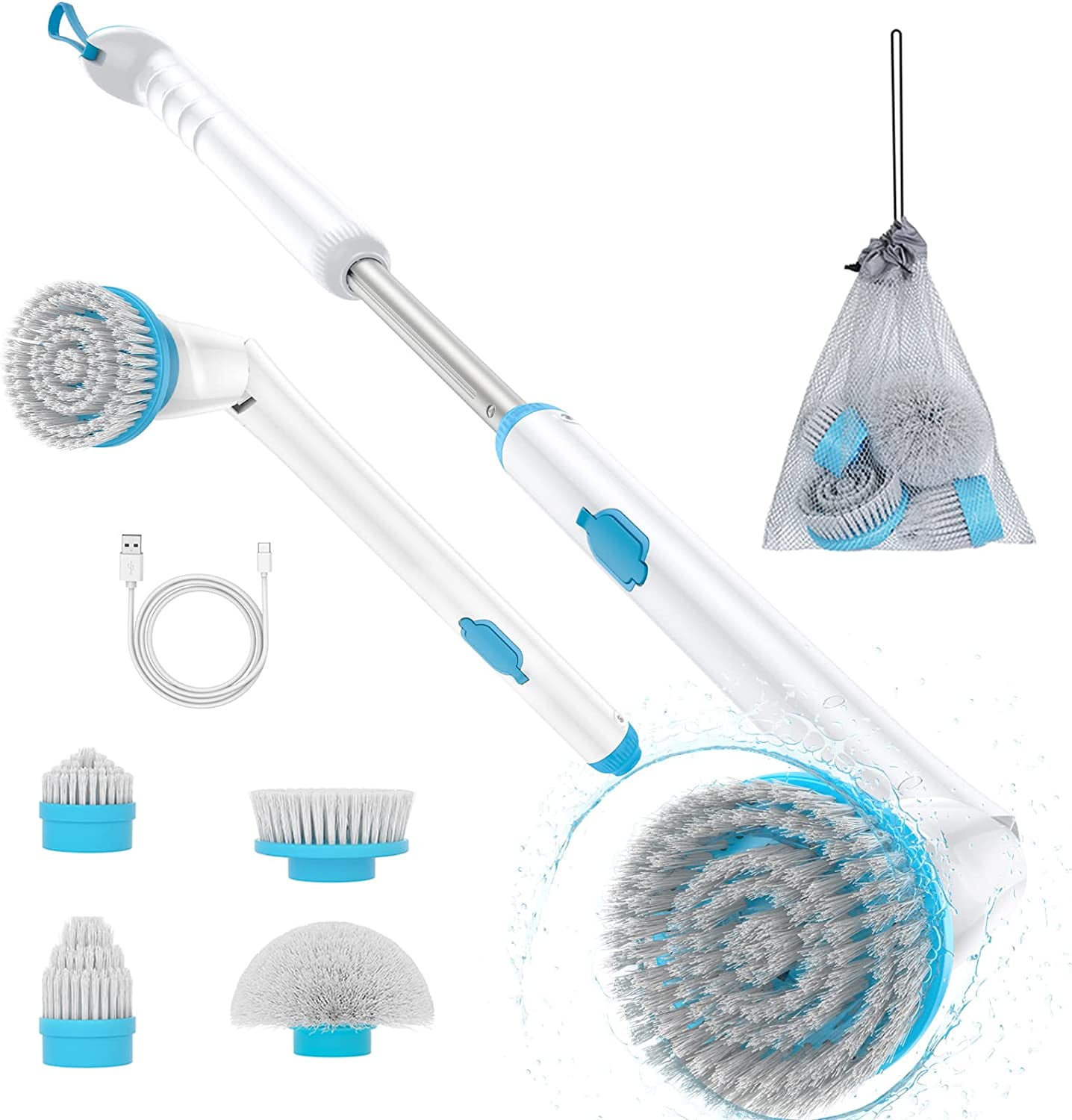 Electric Spin Scrubber, Electric Shower Scrubber with Adjustable Angles