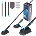 thumbnail image 1 of Amiluo Shower Cleaning Brush with 50.4'' Long Handle, Fixable Shower Scrubber for Cleaning, Adjustable Long Handled Scrub Brush for Shower/Bathroom（White-1), 1 of 7