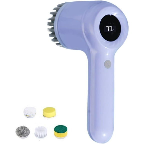 Electric Spin Scrubber with 5 Brush Heads Dish Scrubber Brush Bathroom Cleaning Brush for Kitchen Sink Bathroom Shower Tile