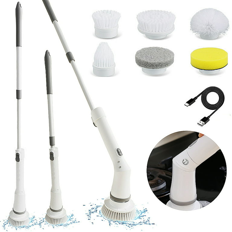 Electric Spin Scrubber,Power Scrubber Cleaning Brush,Handheld Shower  Cleaner,Cordless Power Spinning Scrub Brush with 2 Rotating Speeds and 6