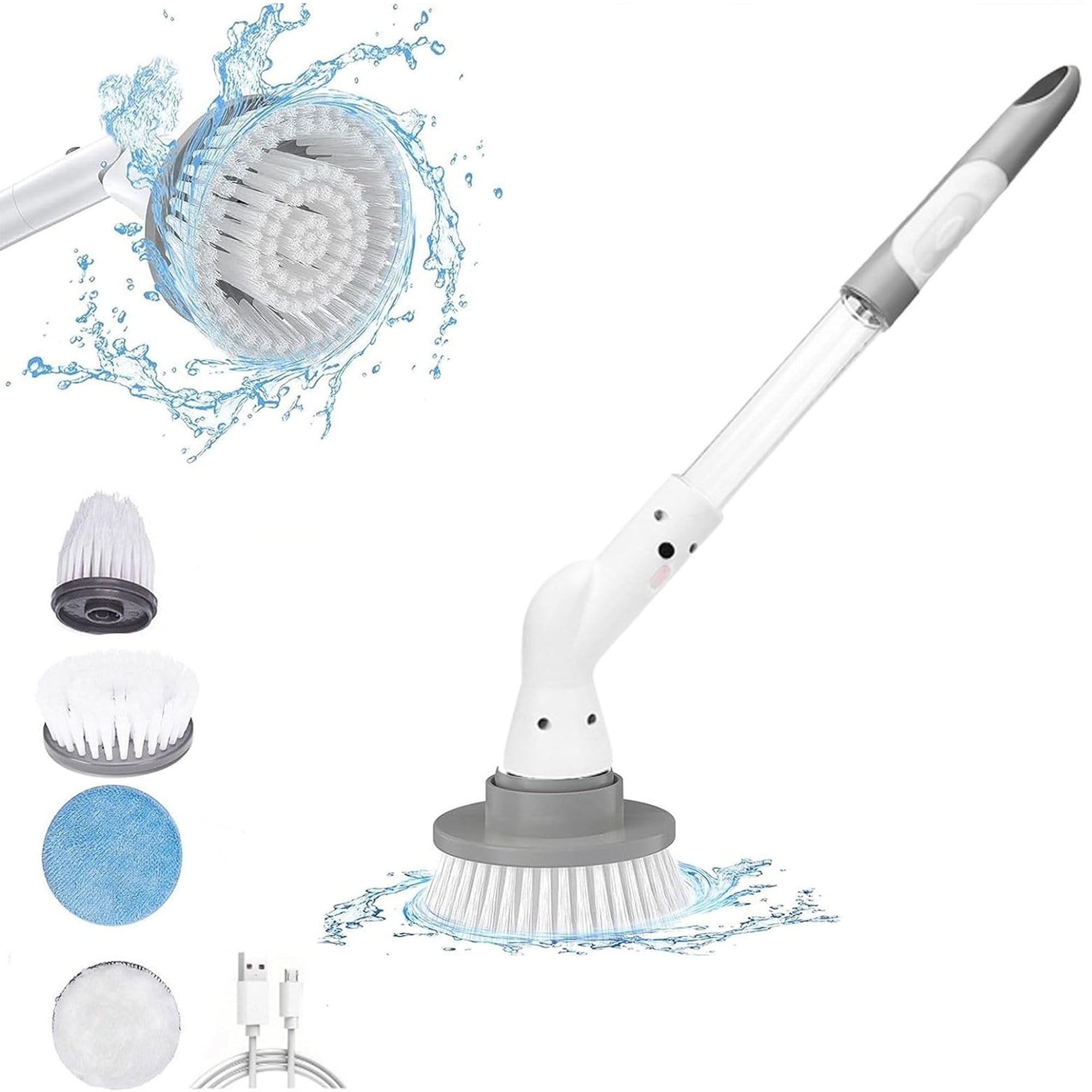 Electric Spin Scrubbers, Cordless Spin Scrubbers with 4 Replaceable