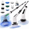 thumbnail image 1 of Electric Spin scrubber with 5-cell battery indicator, electric cleaning brush with 7 different replacement brush heads and detachable telescopic pole, 1 of 8