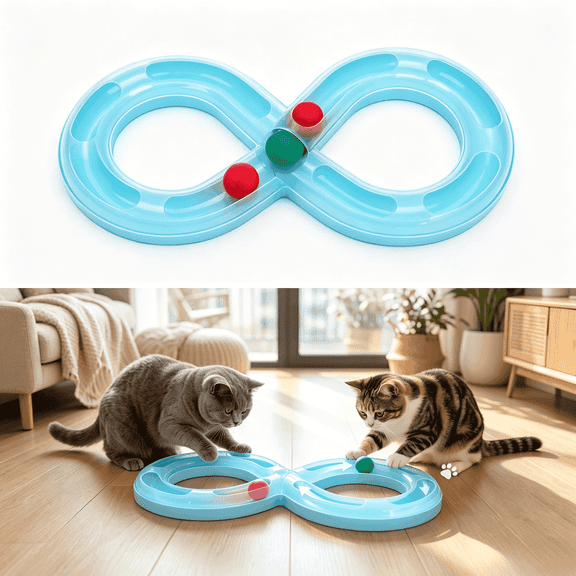 Electric Spinner Cat Combo, Tunnel & Wand, Self-Play Fun for Active Kittens