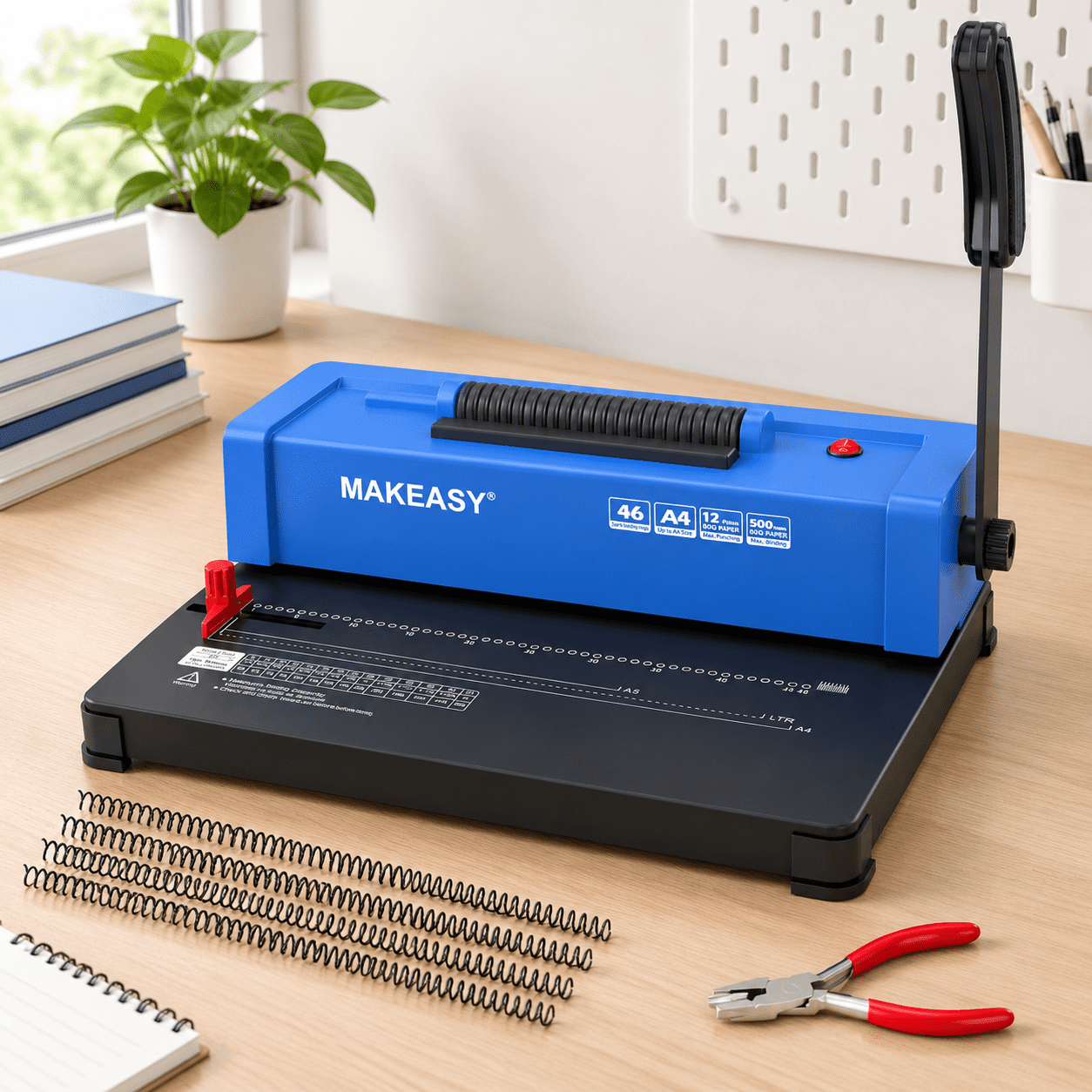 Letter Epaper Size Electric Spiral Binding Machine, 4:1 Pitch, 12 Sheet Punch Capacity ...
