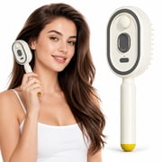 Electric Spray Air Cushion Massage Comb, Rechargeable Mist Hair Brush with Self-Cleaning Air Cushion Design for Hair Detangling, Anti-Static Styling and Everyday Scalp Massage Care Beige