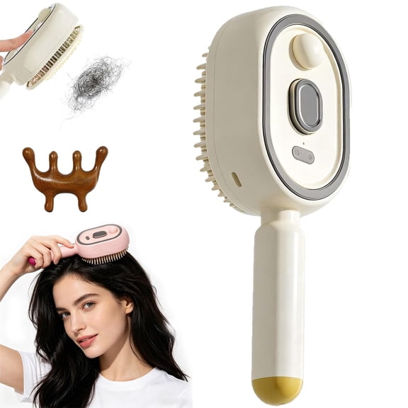 Electric Spray Air Cushion Massage Comb – Rechargeable Misting Hair Brush for Frizz Control