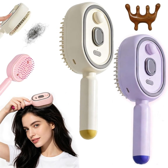 Electric Spray Air Cushion Massage Comb – Rechargeable Misting Hair Brush for Frizz Control