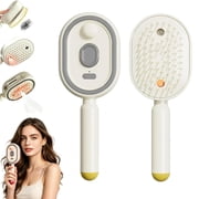 Electric Spray Air Cushion Massage Comb, Rechargeable Spray Hair Brush with Self Cleaning Anti Static Function for Home Travel Hair Care