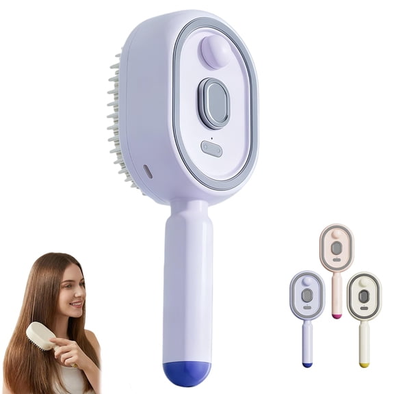 Electric Spray Air Cushion Massage Comb, Red Light Vibration Mist Hair Brush for Detangling, Frizz Control and Scalp Care
