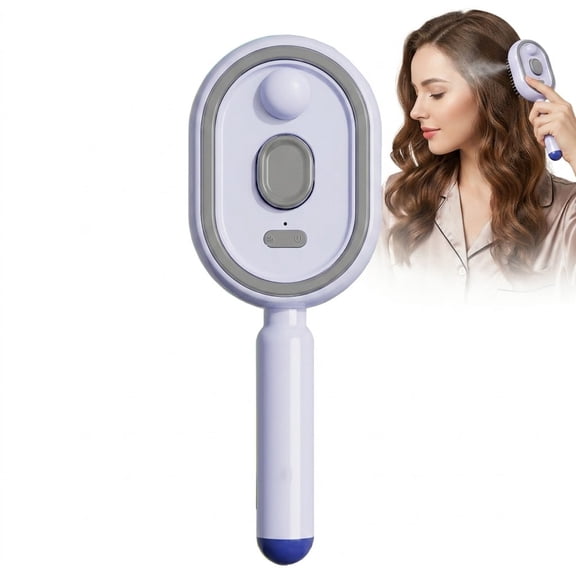 Electric Spray Airbag Massage Comb Essential Oil Mist Hair Care Comb Self-Cleaning Anti-Tangle Volumizing Comb Anti-Static Gift box (Blue)