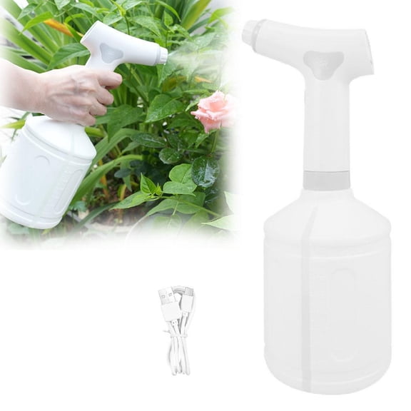Electric Spray Bottle, 1L Rechargeable Battery Powered Electric Sprayer Watering Can Indoor Plants, Handheld Automatic Plant Sprayer for Garden, 2 Water Spraying Modes