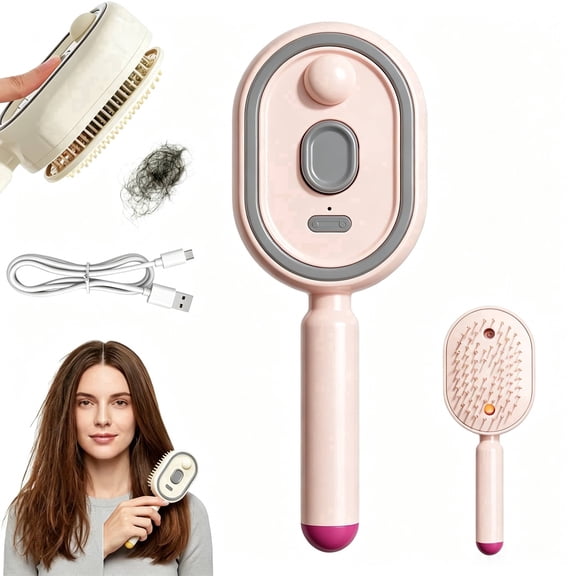 Electric Spray Hair Comb 2 in 1 Mist Detangling Brush Rechargeable Portable Hair Care Tool