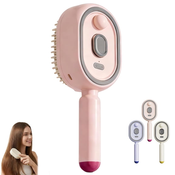 Electric Spray & Massage Hair Brush, 5 in 1 Air Cushion Brush, Red Light Mist Scalp Massager for Home Salon
