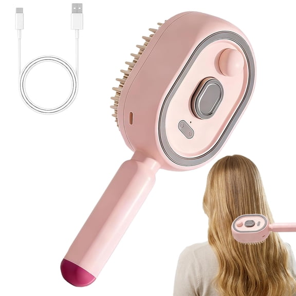 Electric Spray & Massage Hair Brush with Nano Mist, Vibration Scalp Massage & Self-Cleaning, for Daily Use