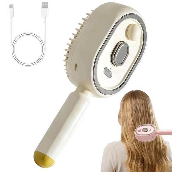 Electric Spray & Massage Hair Brush with Nano Mist, Vibration Scalp Massage & Self-Cleaning, for Daily Use