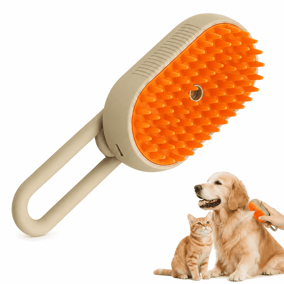 Electric Spray Pet Brush, 2-in-1 Steamy Cat Brush with Water Tank, Mist Massage Grooming Comb for Long and Short Hair Dogs and Cats