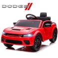 thumbnail image 1 of 12V Ride On Car,  Dodge Charger Powered Electric Car with Battery Powered, Bluetooth, Remote Control, LED Light, Ride On Toy for Ages 3+ Kids, Red, 1 of 10